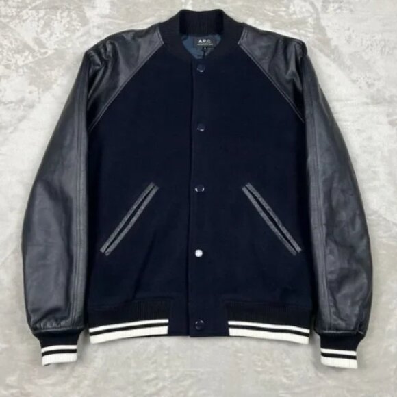 A.P.C. Kenickie Varsity Leather Jacket‎ Men's Small - Picture 1 of 6